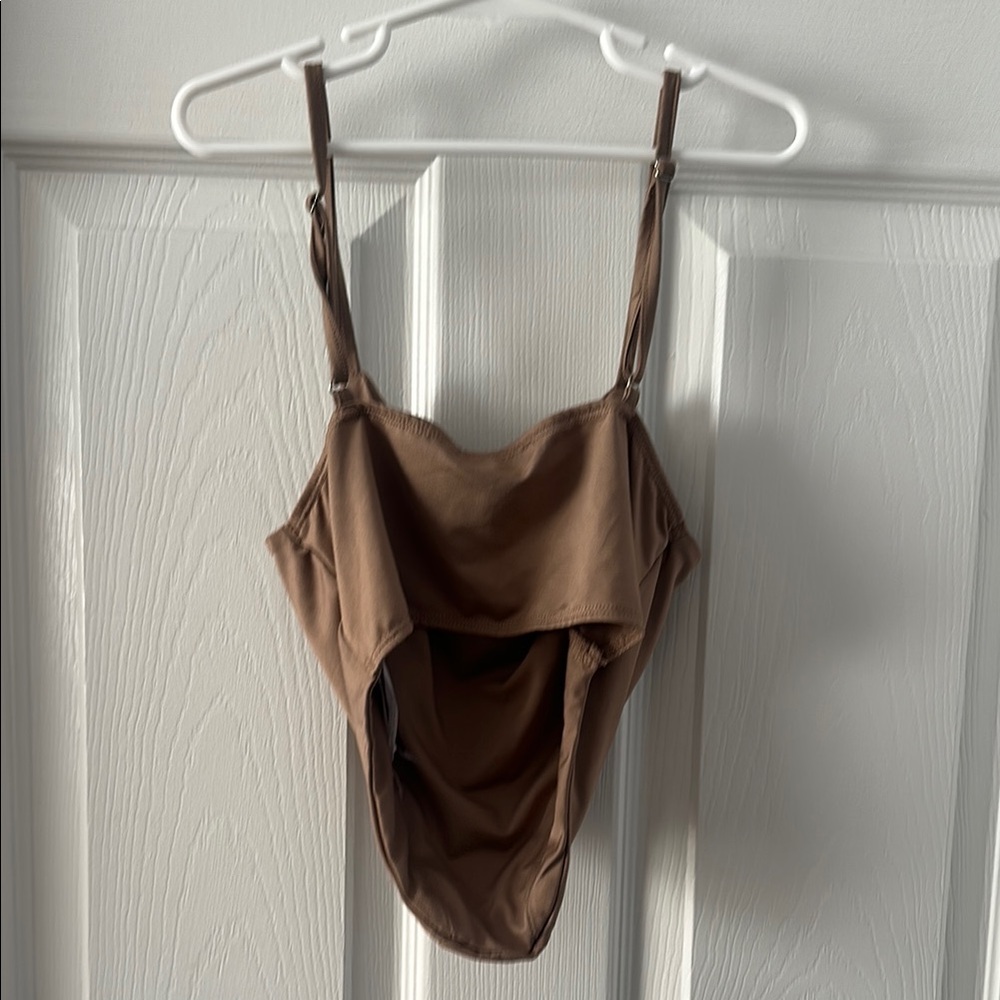 Brown Ruched Cami Top - Picture 2 of 2